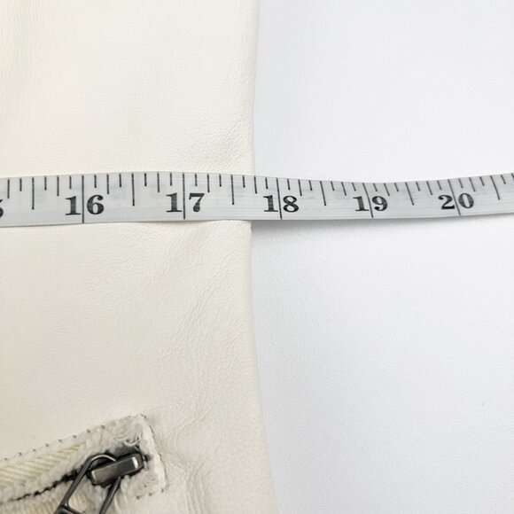 Cigno Nero Jacket Women's EU 40 | US 6 (S) Ivory Leather Moto Biker Buttery Soft - Picture 11 of 15